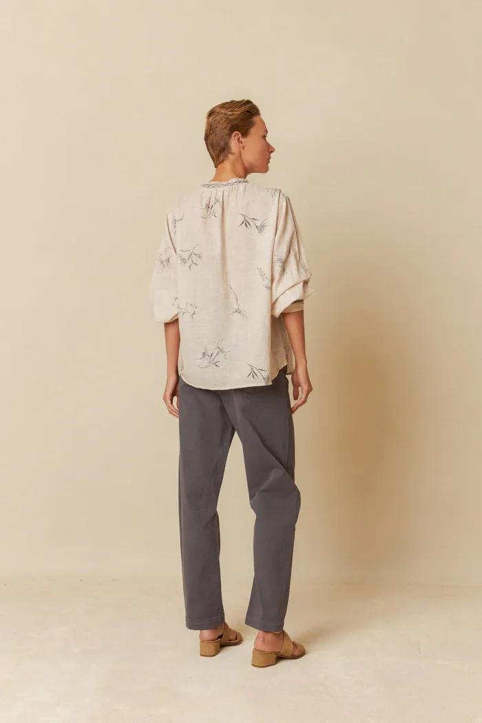 FLOWER PRINT SHIRT WITH FEATHER DETAILS - Image 4
