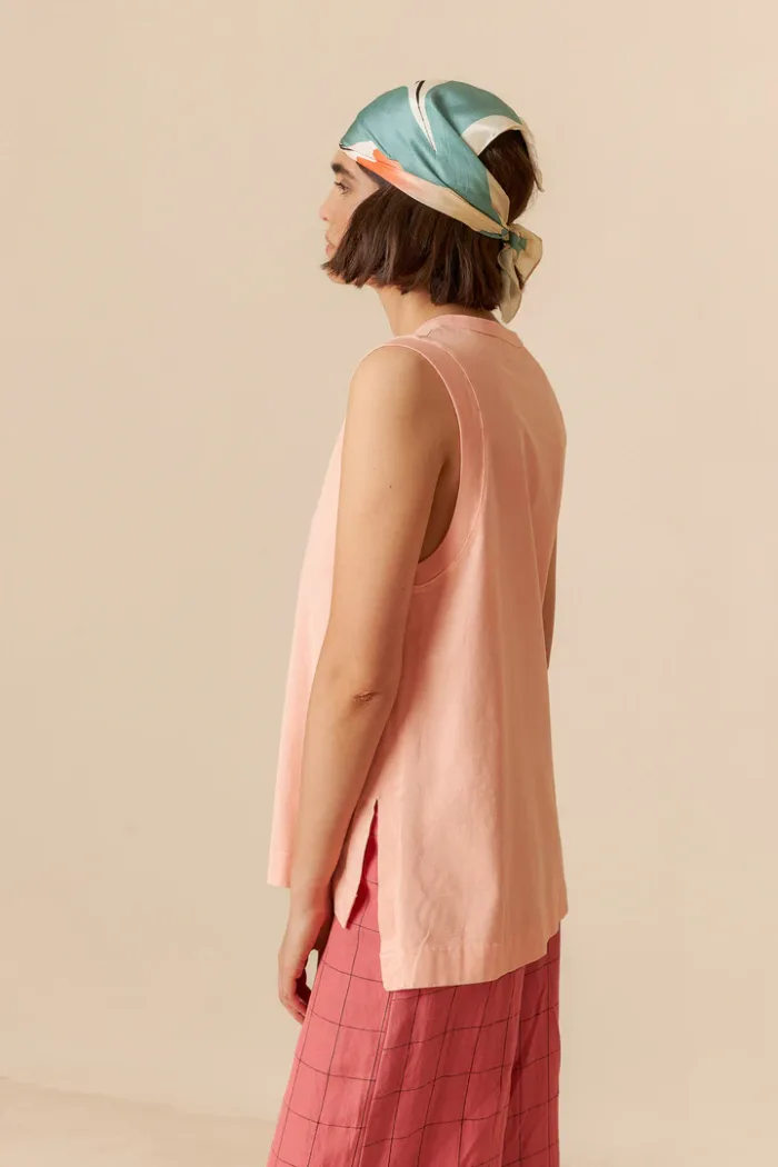 SILK SCARF WITH A FLOWER MOTIVE - Image 3