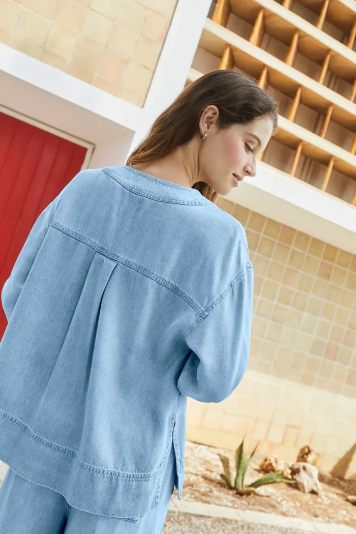 DENIM-EFFECT OVERSHIRT - Image 3