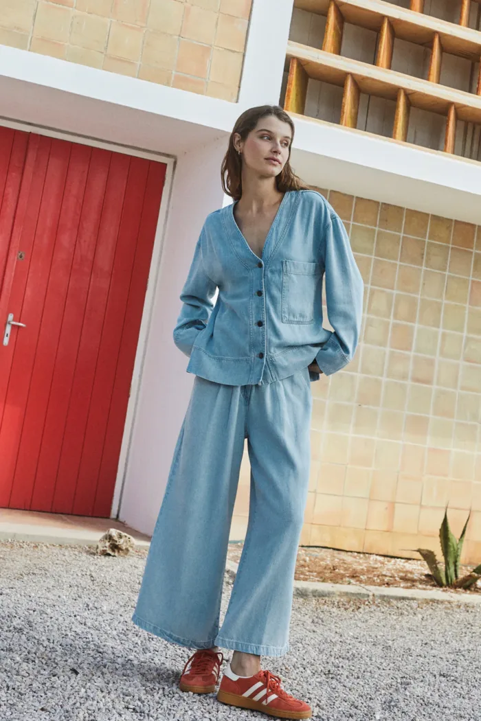 DENIM-EFFECT OVERSHIRT - Image 2