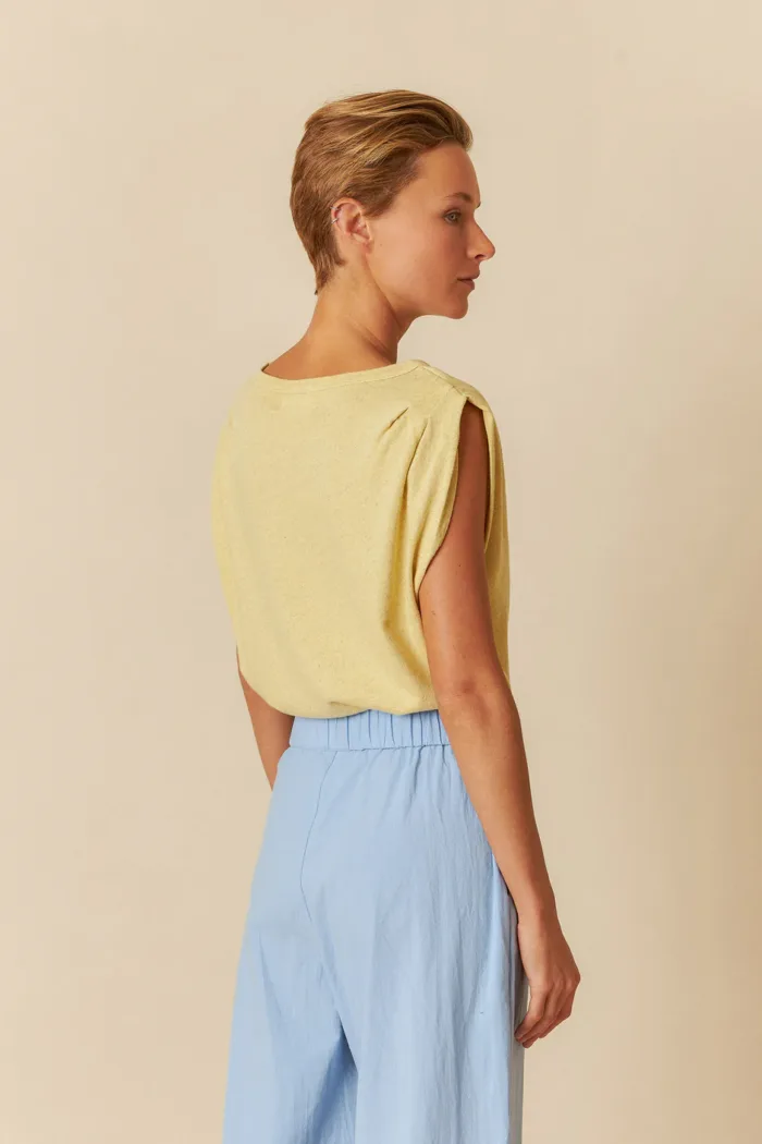 PLEATED MELANGE T-SHIRT - Image 4