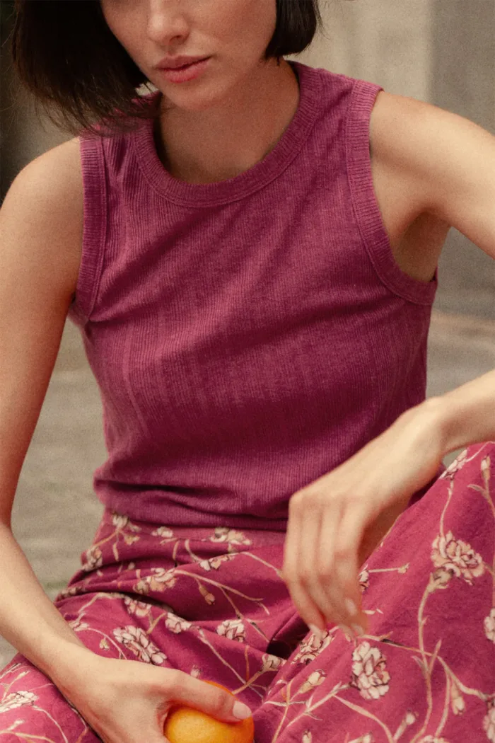 BASIC RIBBED SHIRT ROSA