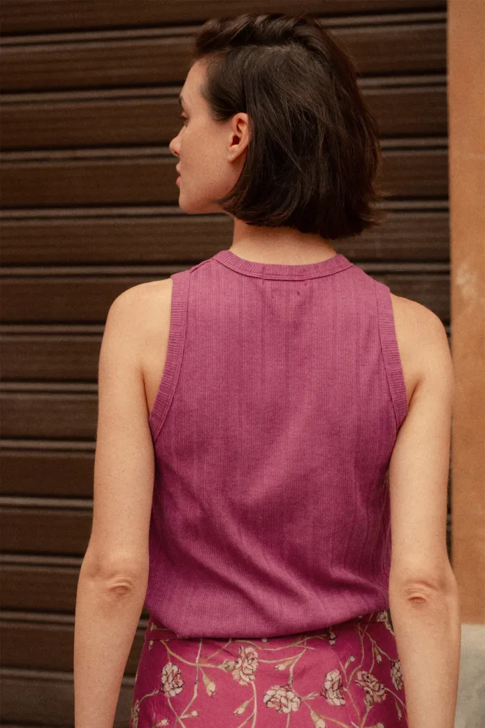 BASIC RIBBED SHIRT ROSA - Image 4