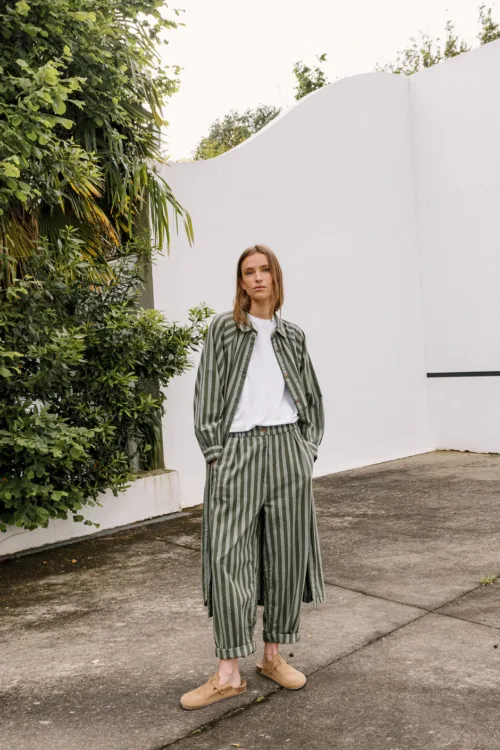 BAGGY ELASTIC PANTS KHAKI