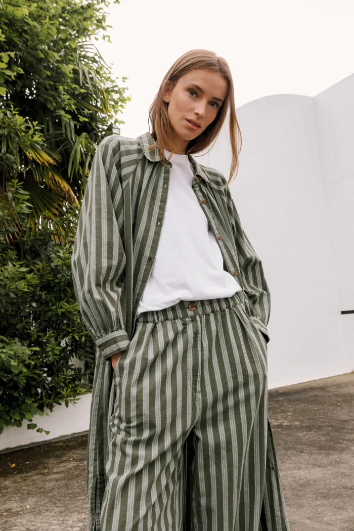 BAGGY ELASTIC PANTS KHAKI - Image 3