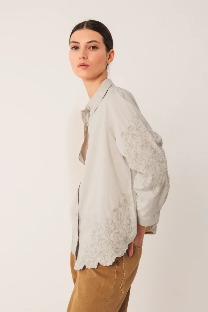 EMBROIDERED VOILE SHIRT PIEDRA
