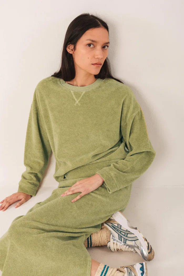 LARA TERRY SWEATSHIRT WASABI