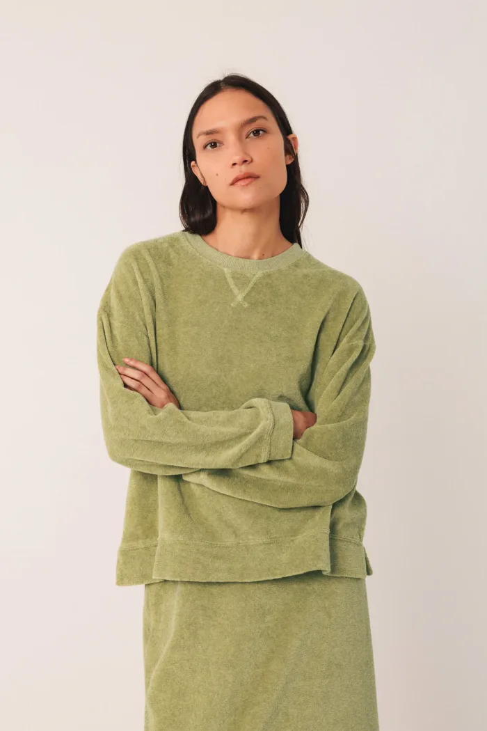 LARA TERRY SWEATSHIRT WASABI - Image 2