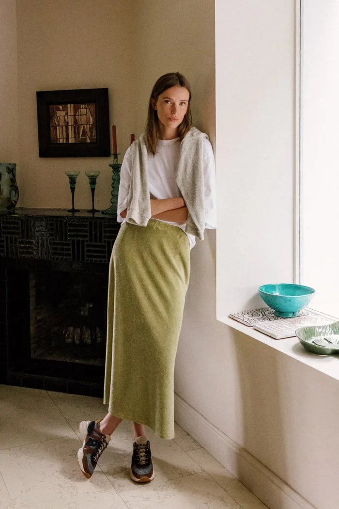 LONG TERRY SKIRT WASABI