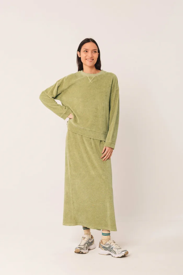 LONG TERRY SKIRT WASABI - Image 3