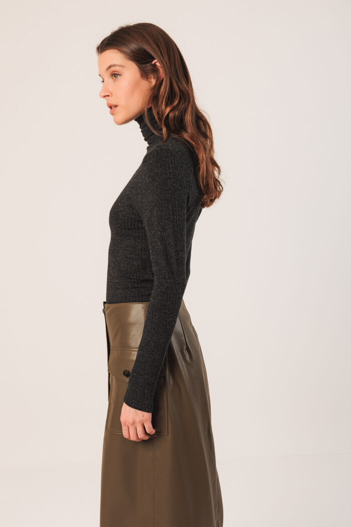 RIBBED FITTED T-SHIRT MARENGO - Image 2