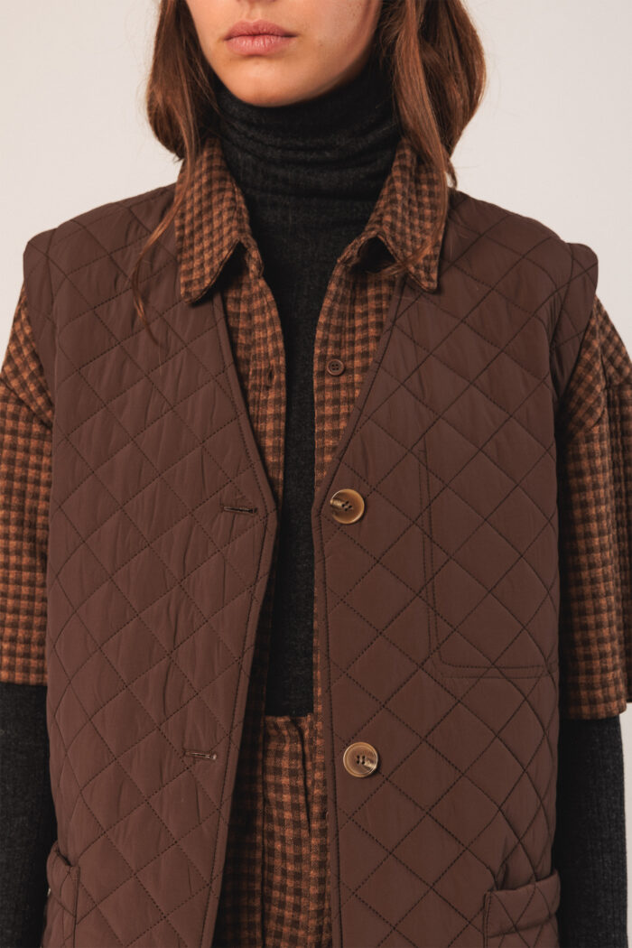 WATER RESISTANT CHECKERED PADDED VEST - Image 3