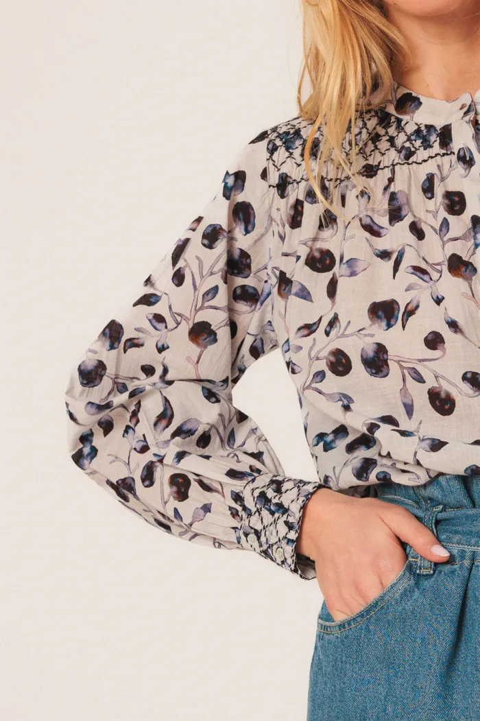 SMOCK-DETAIL BLOUSE NOCHE - Image 5