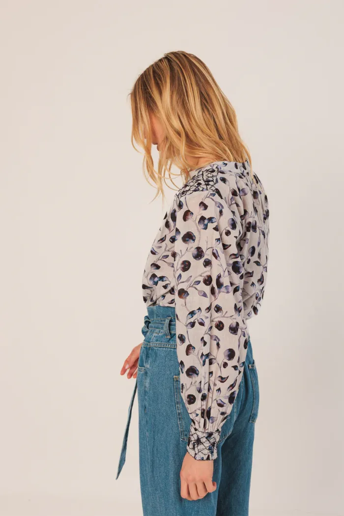 SMOCK-DETAIL BLOUSE NOCHE - Image 4