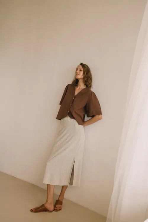 LONG TERRY SKIRT GRIS VIGORÉ