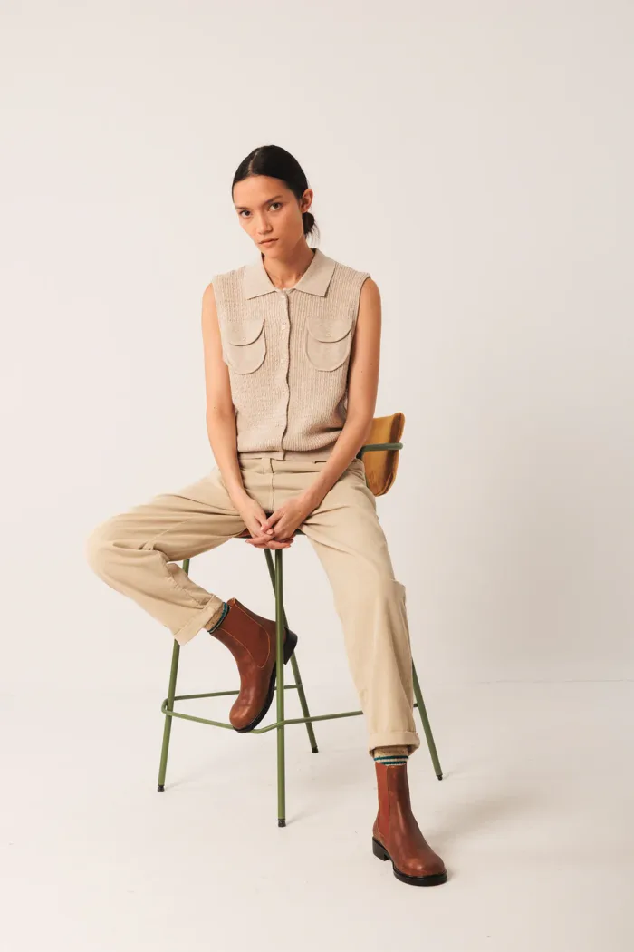 CABLE-KNIT VEST TOP
