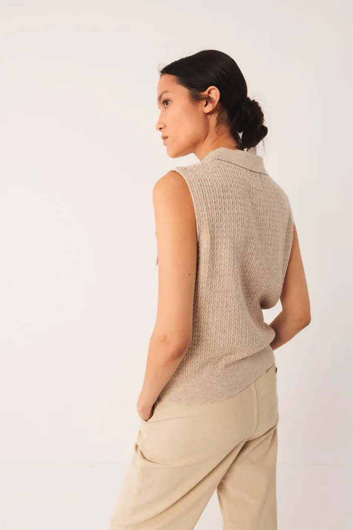 CABLE-KNIT VEST TOP - Image 5