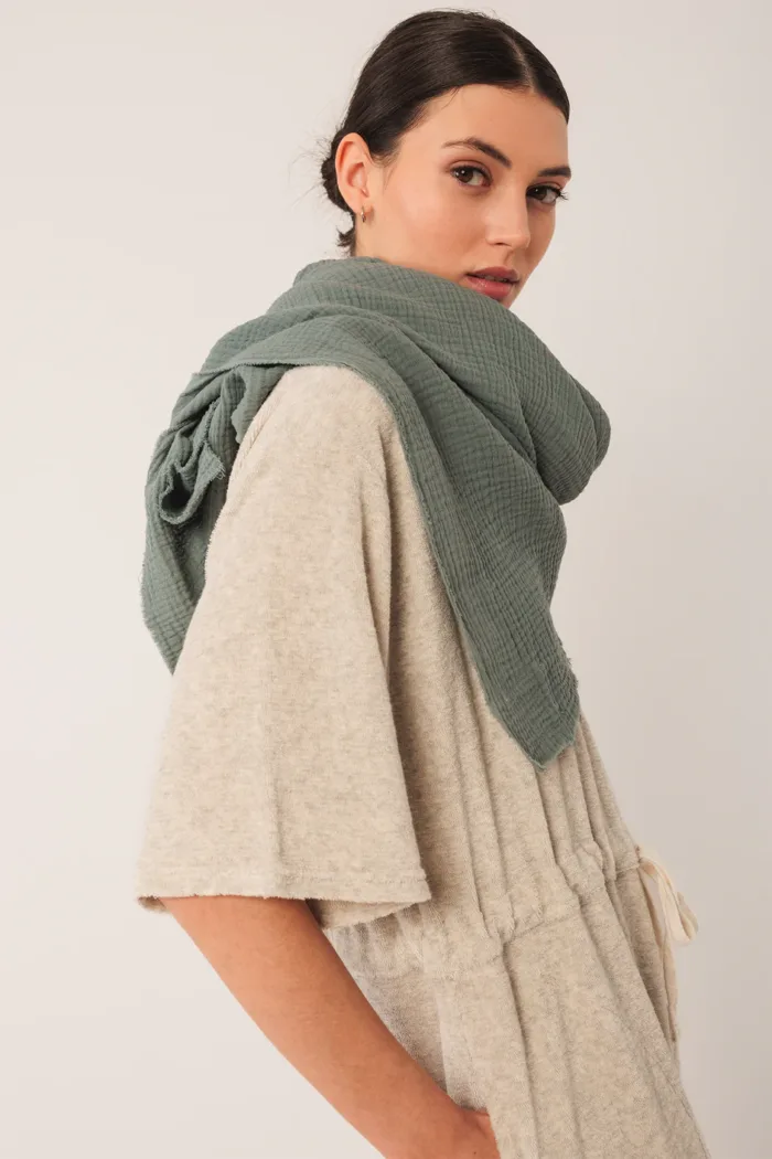 DOUBLE-GAUZE SCARF MENTA - Image 2