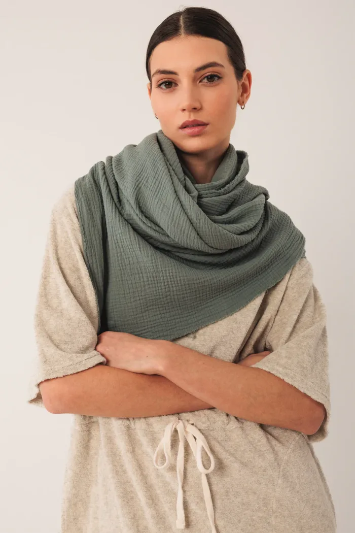 DOUBLE-GAUZE SCARF MENTA