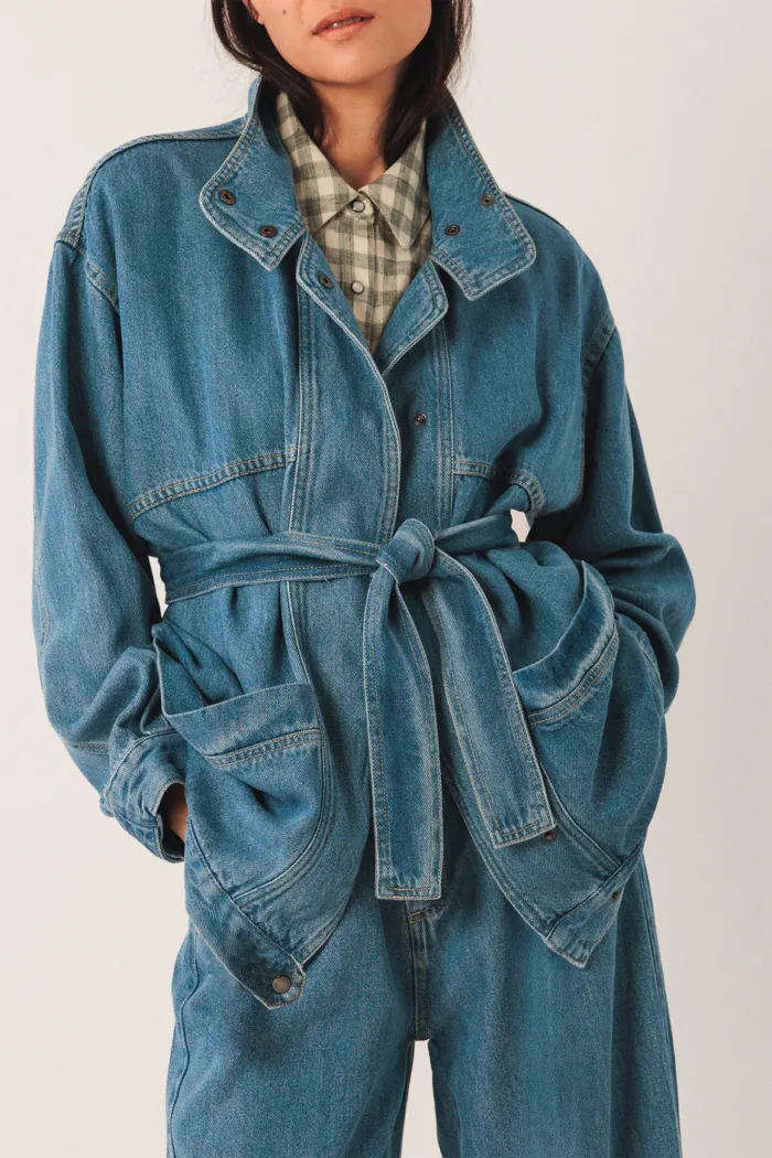 DENIM BELTED JACKET - Image 5
