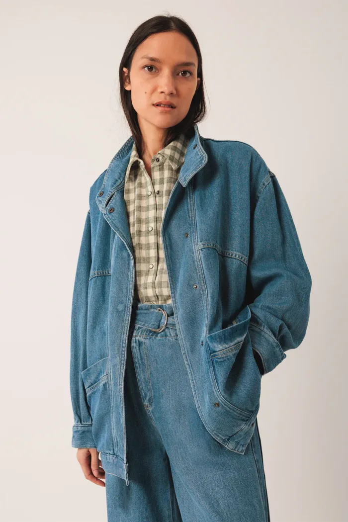 DENIM BELTED JACKET - Image 6