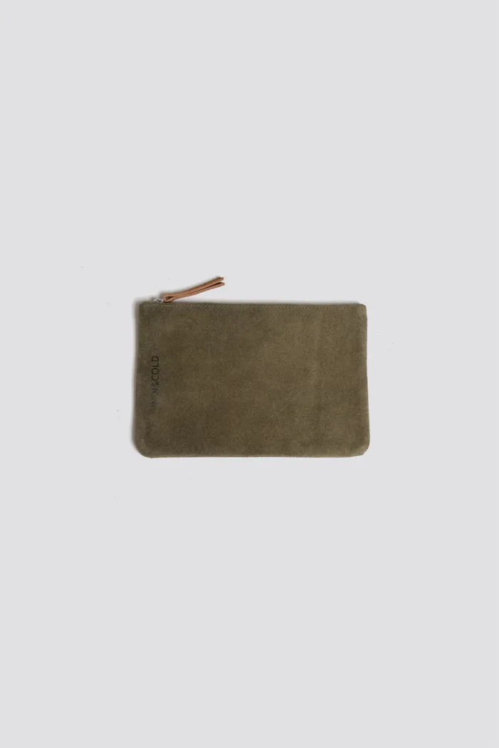 SPLIT LEATHER POUCH KHAKI