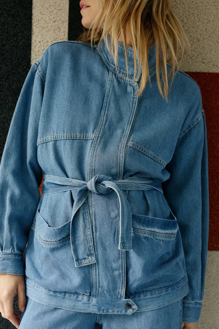 DENIM BELTED JACKET - Image 2