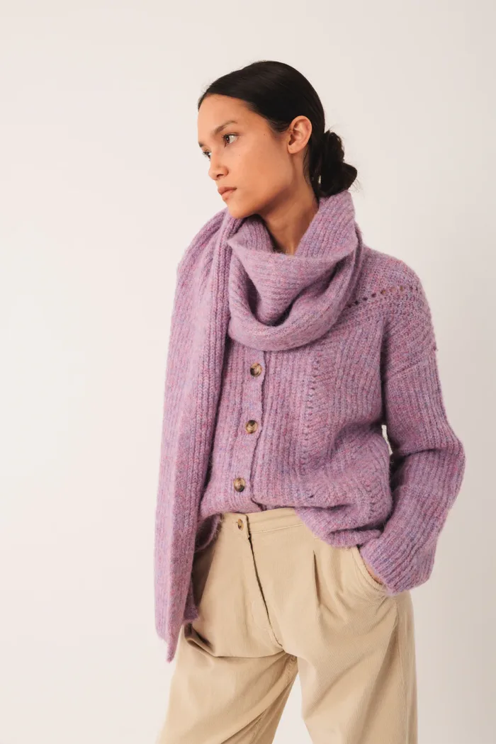 COLORED KNIT SCARF MALVA - Image 2