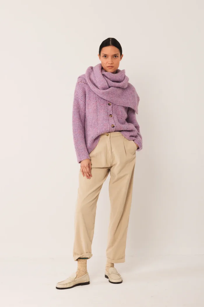 COLORED KNIT SCARF MALVA - Image 3