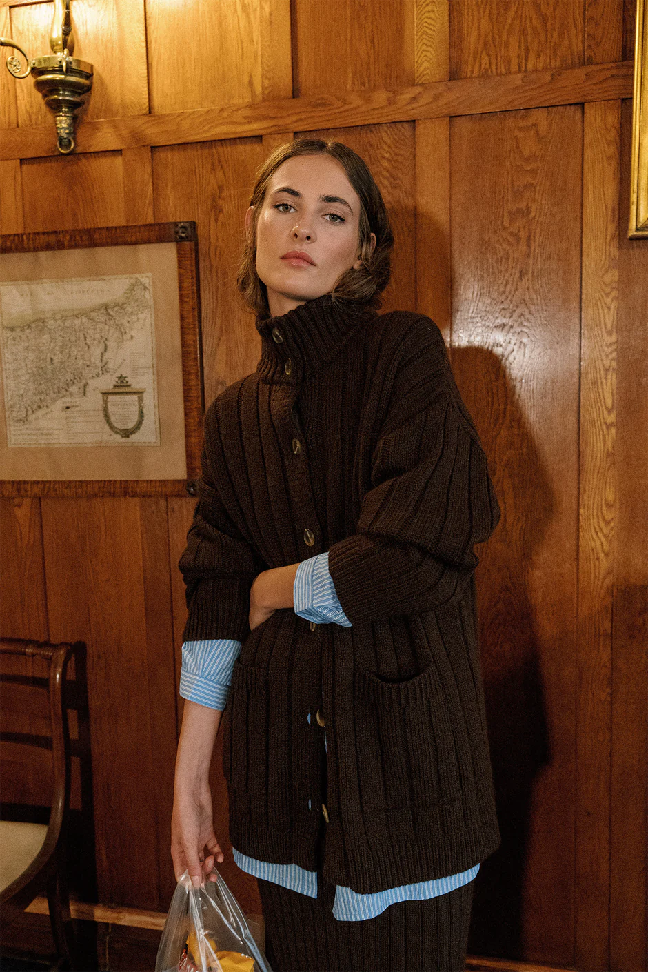 RIBBED KNIT CARDIGAN