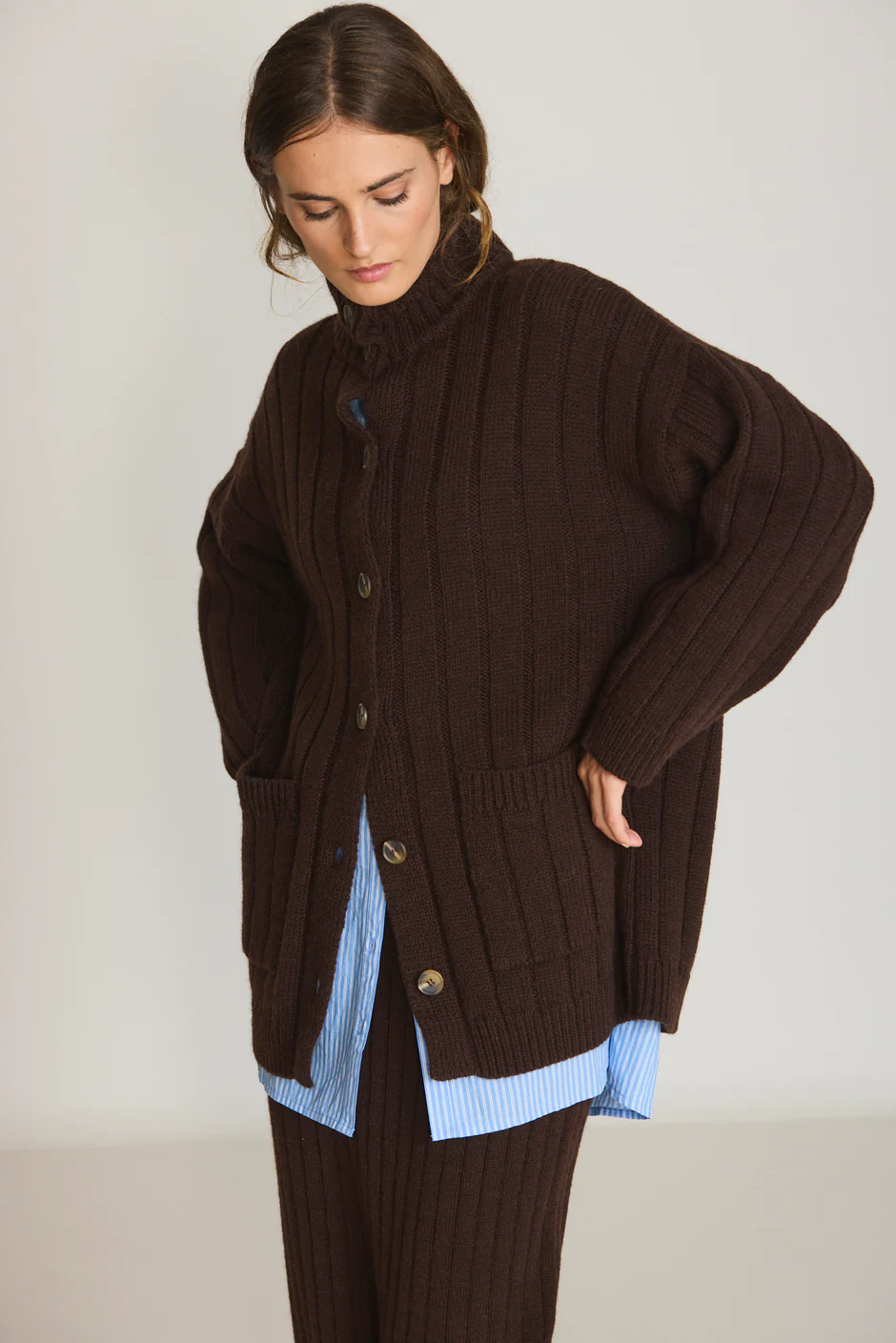 RIBBED KNIT CARDIGAN - Image 5