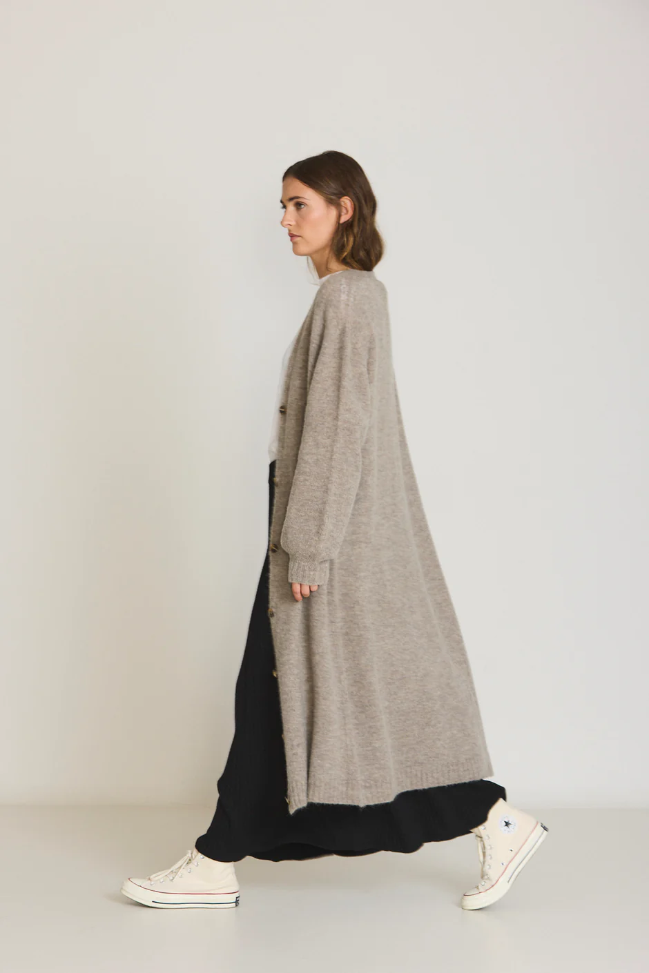 LONG KNIT CARDIGAN VISON - Image 3