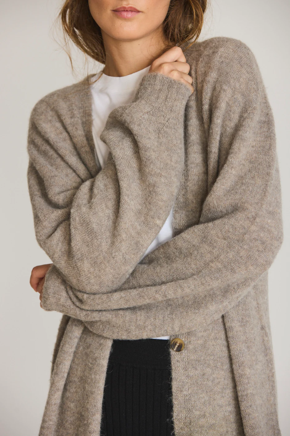 LONG KNIT CARDIGAN VISON - Image 4