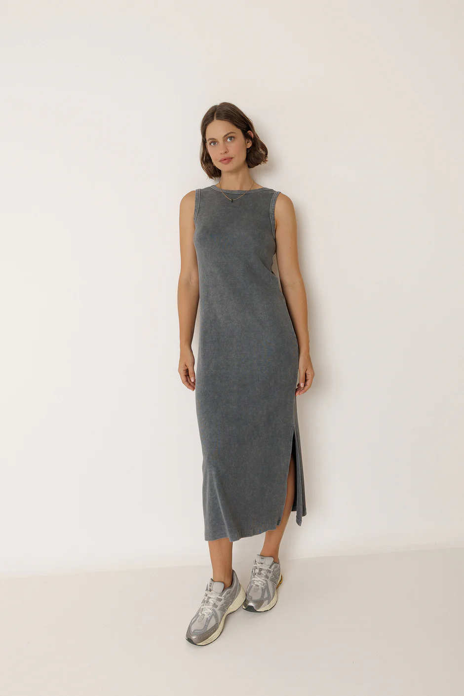 COTTON MAXI DRESS CARBON - Image 2