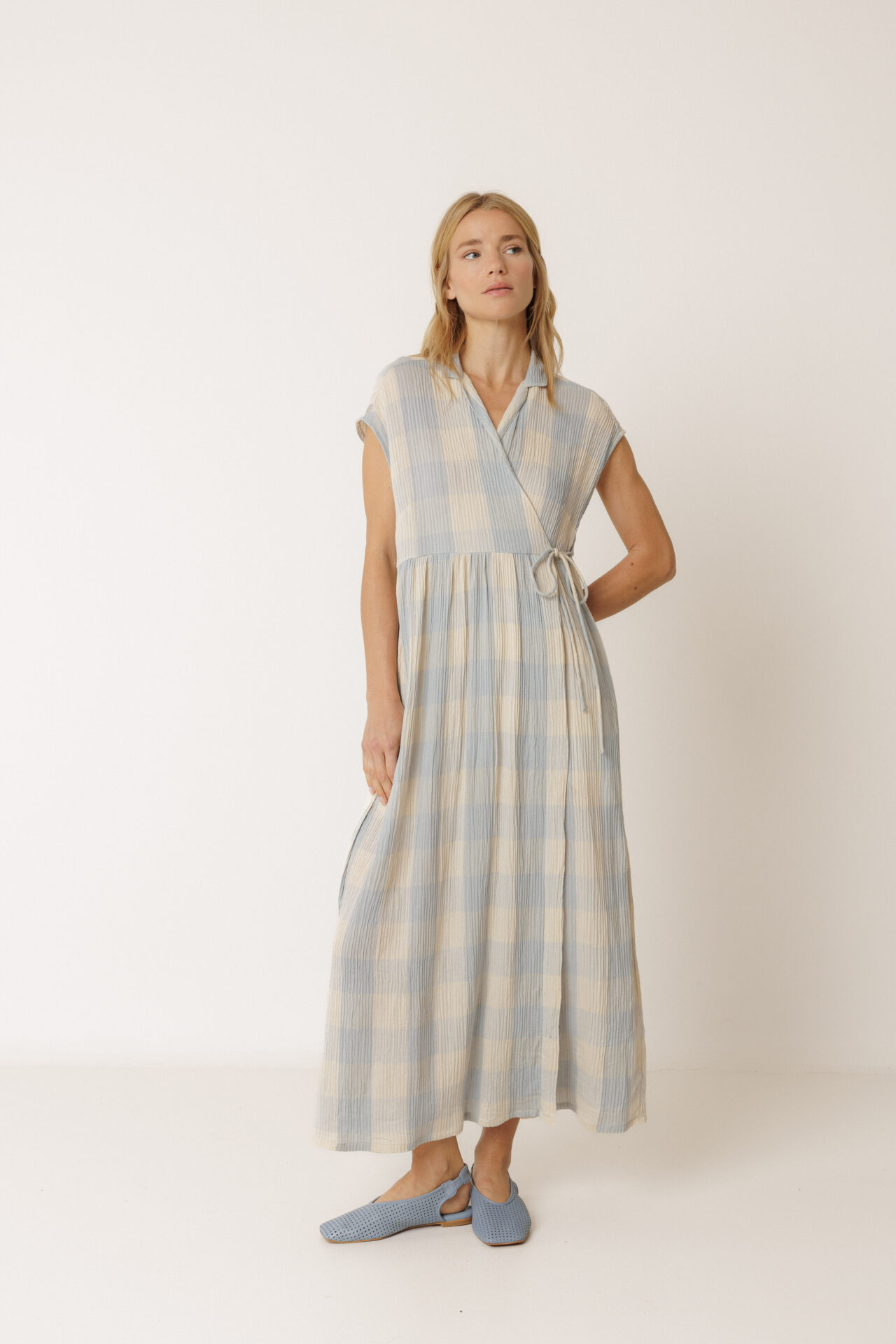 CROSSOVER GINGHAM DRESS - Image 3