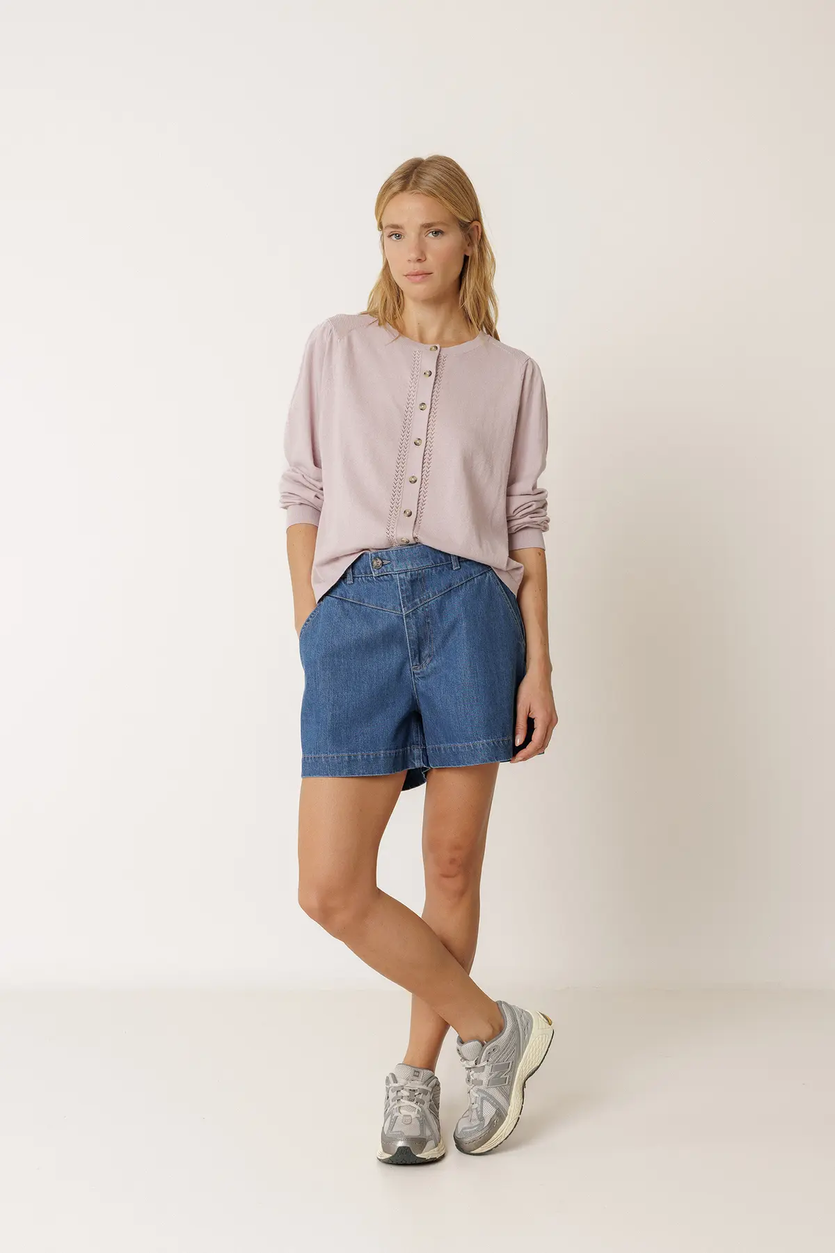 Indi&Cold Organic Cotton Jacket orgaanilisest puuvillast kardigan vanaroosa - Wavau