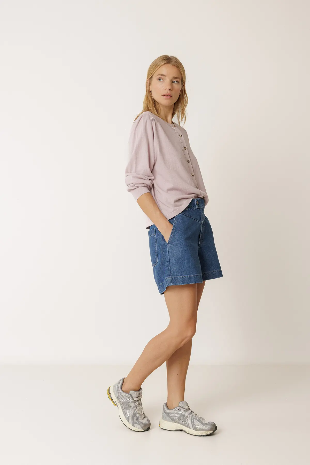 Indi&Cold Organic Cotton Jacket orgaanilisest puuvillast kardigan vanaroosa - Wavau