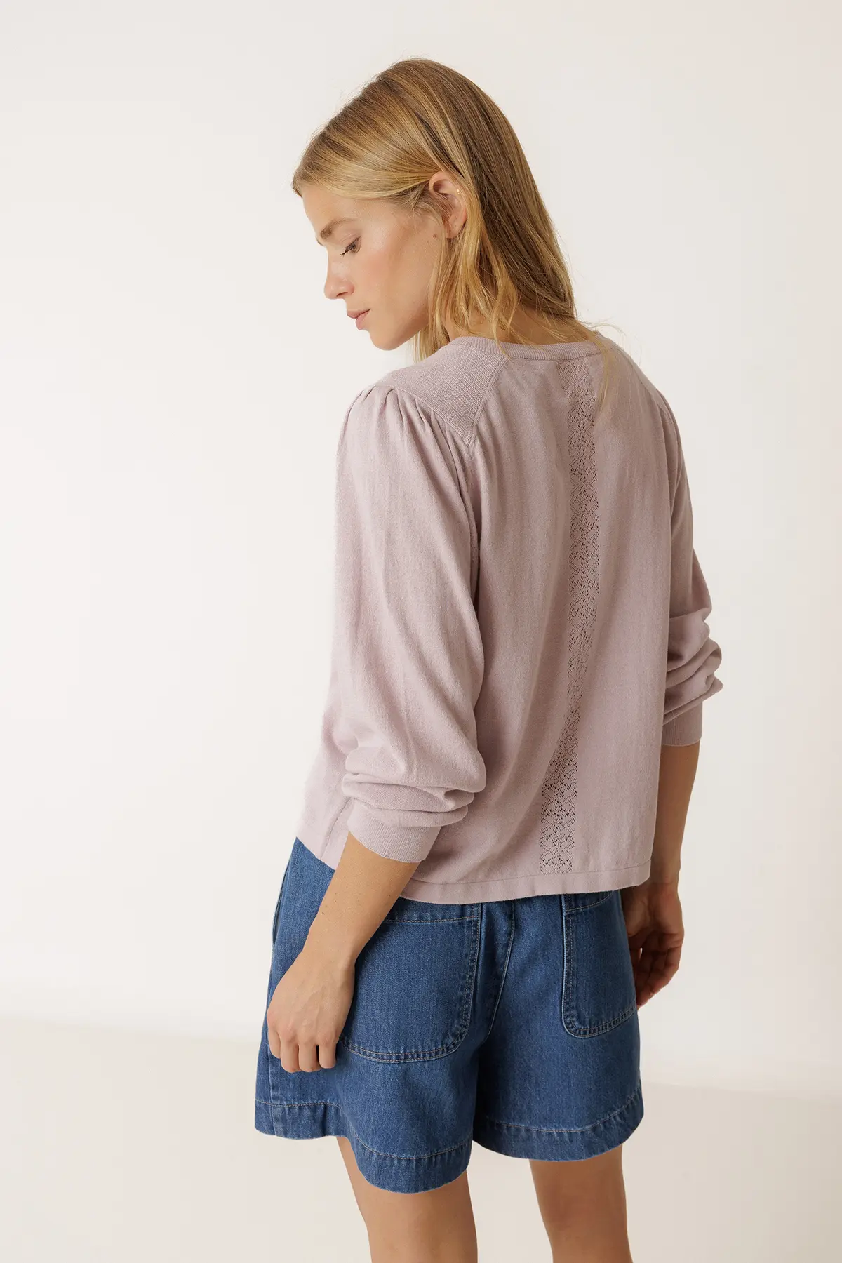 Indi&Cold Organic Cotton Jacket orgaanilisest puuvillast kardigan vanaroosa - Wavau