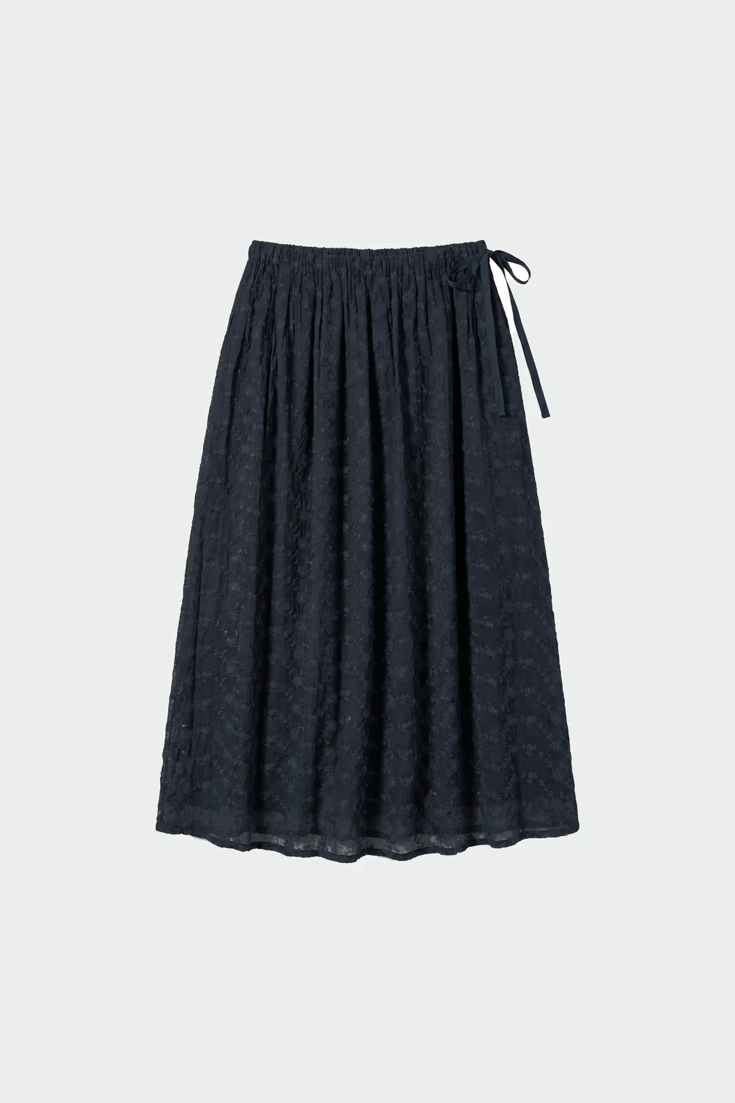 Indi&Cold Embroidered Romantic Skirt viskoosist pikk pitsiline seelik tumesinine - Wavau