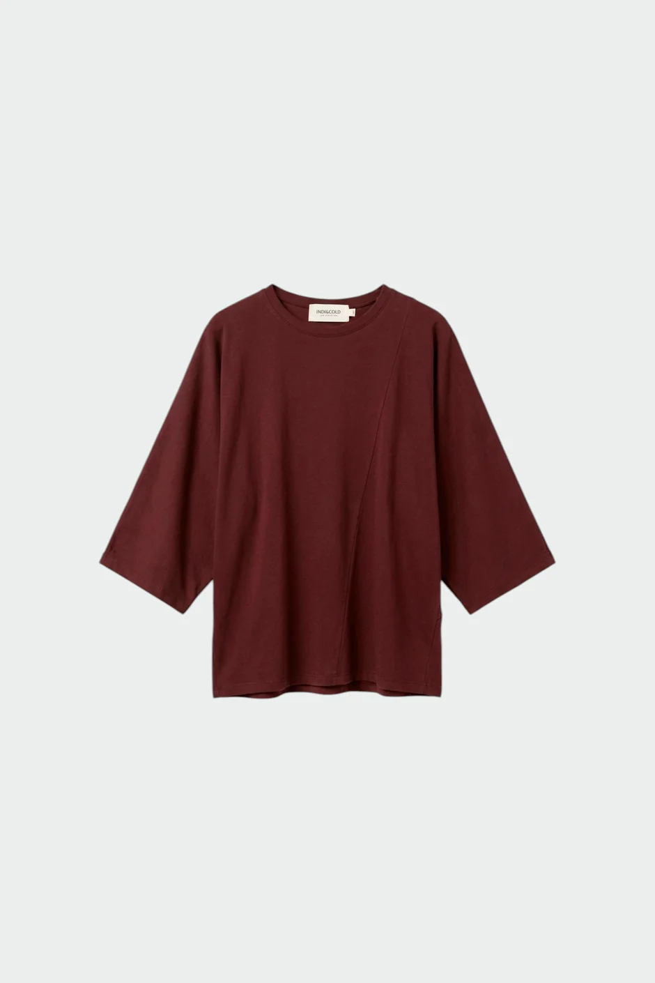 Indi&Cold Carbon-Finish T-Shirt orgaanilisest puuvillast t-särk tumeda kirsi värvi - Wavau