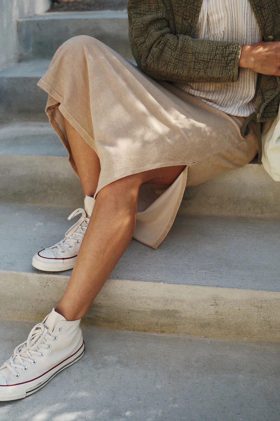 Indi&Cold Cotton Mila Terrycloth Skirt froteekangast seelik beež - Wavau