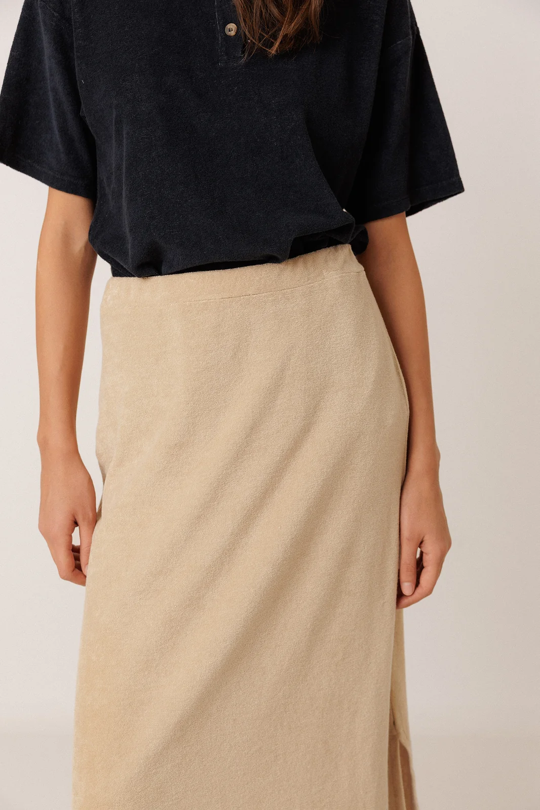 Indi&Cold Cotton Mila Terrycloth Skirt froteekangast seelik beež - Wavau